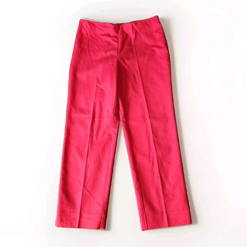 St John Women's Mid Rise Straight Legs Red Ankle Pants Size 8 Preowned